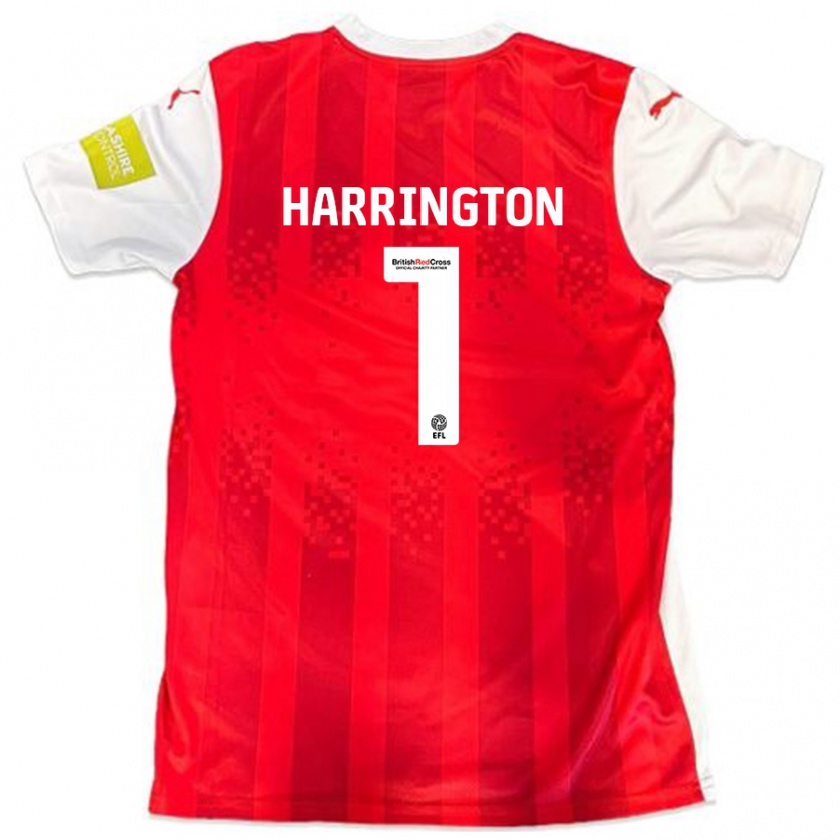 Kandiny Enfant Maillot David Harrington #1 Rouge Blanc Tenues Domicile 2024/25 T-Shirt