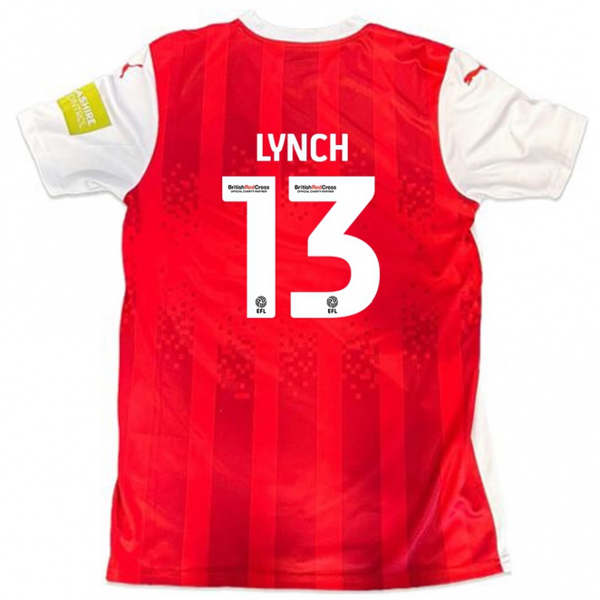 Kandiny Enfant Maillot Jay Lynch #13 Rouge Blanc Tenues Domicile 2024/25 T-Shirt