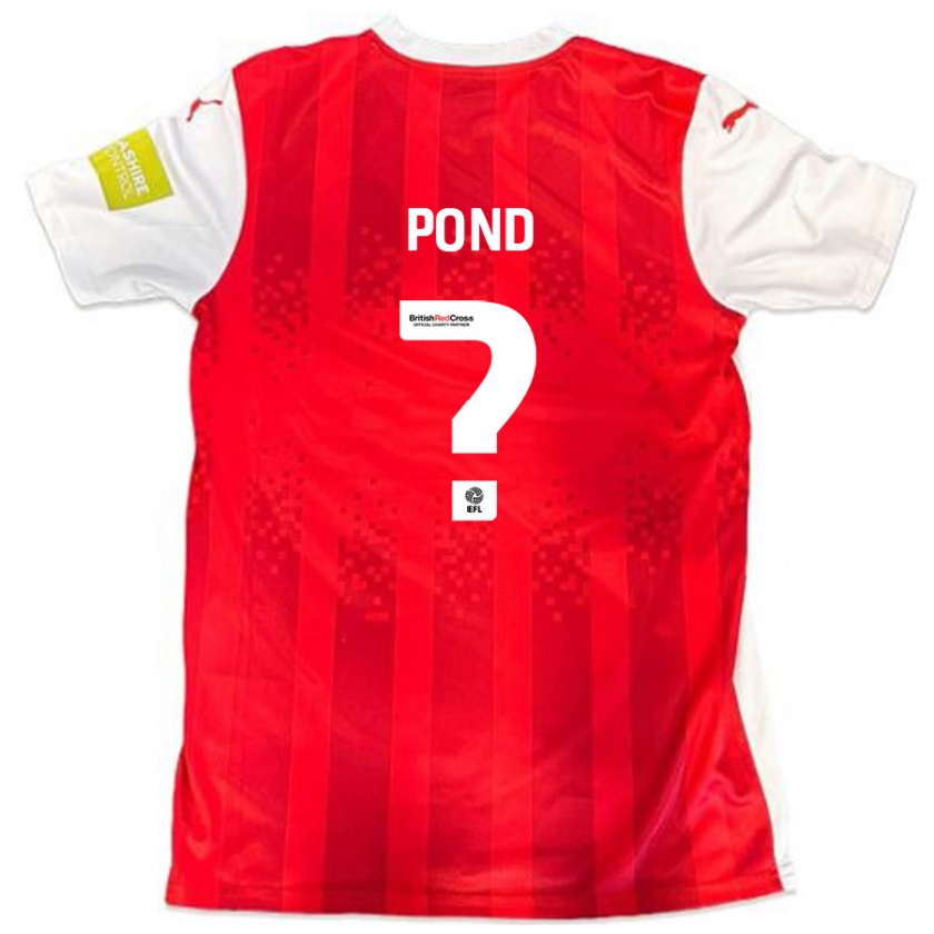 Kandiny Enfant Maillot Nathan Pond #0 Rouge Blanc Tenues Domicile 2024/25 T-Shirt