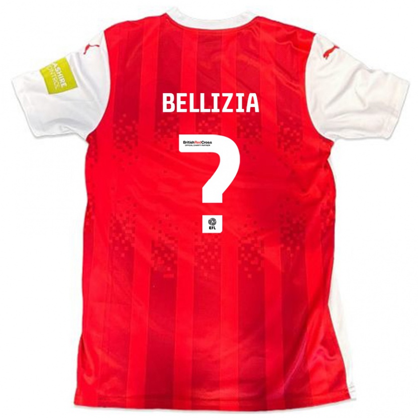 Kandiny Enfant Maillot Oliver Bellizia #0 Rouge Blanc Tenues Domicile 2024/25 T-Shirt