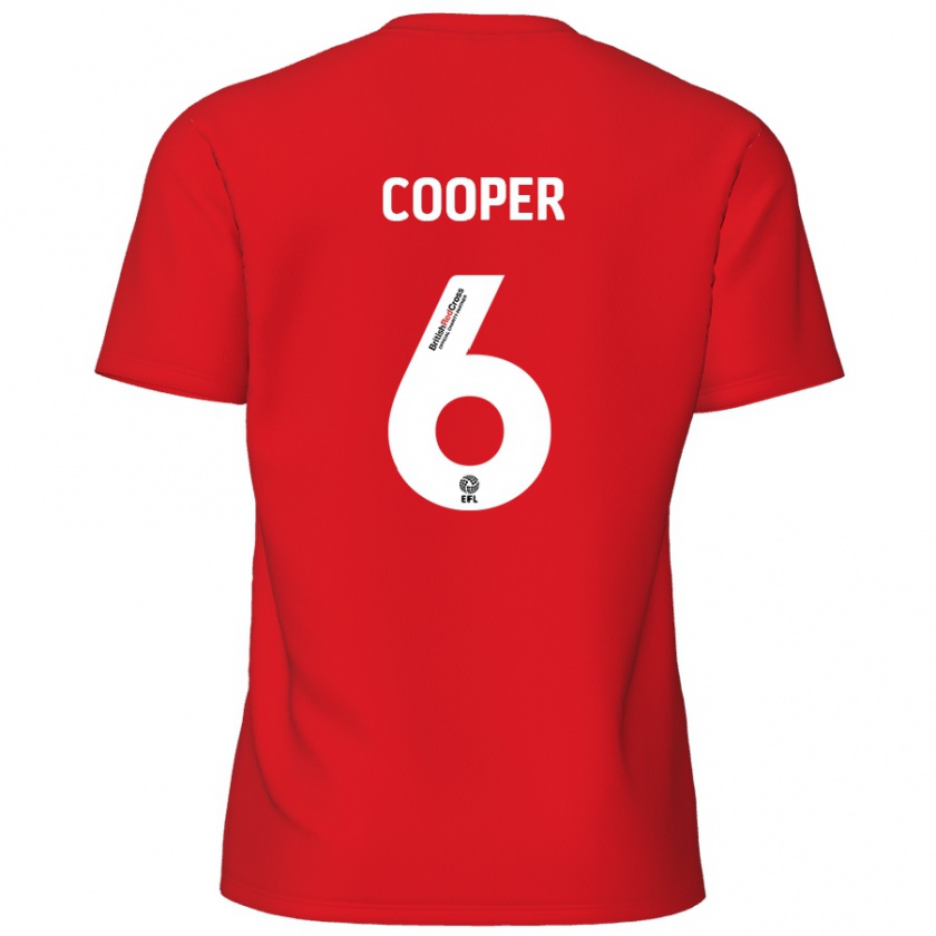 Kandiny Enfant Maillot Brandon Cooper #6 Rouge Tenues Domicile 2024/25 T-Shirt