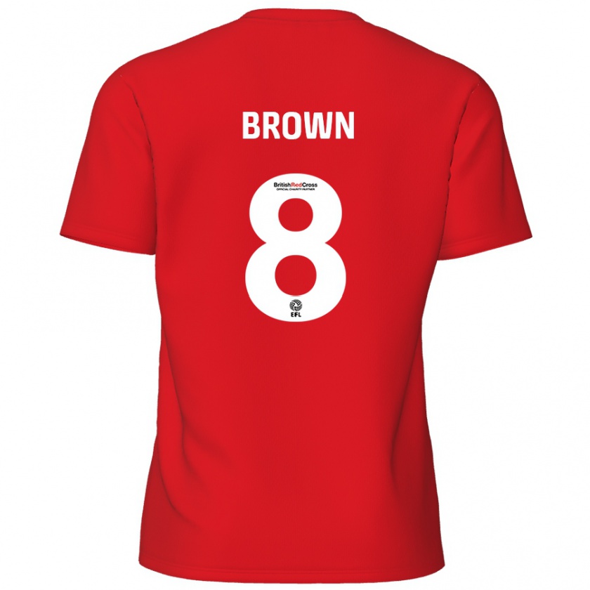 Kandiny Enfant Maillot Jordan Brown #8 Rouge Tenues Domicile 2024/25 T-Shirt