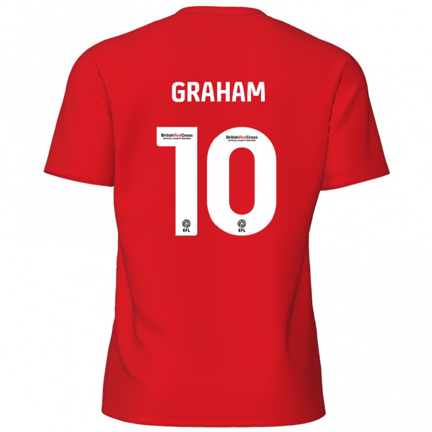 Kandiny Enfant Maillot Jordan Graham #10 Rouge Tenues Domicile 2024/25 T-Shirt