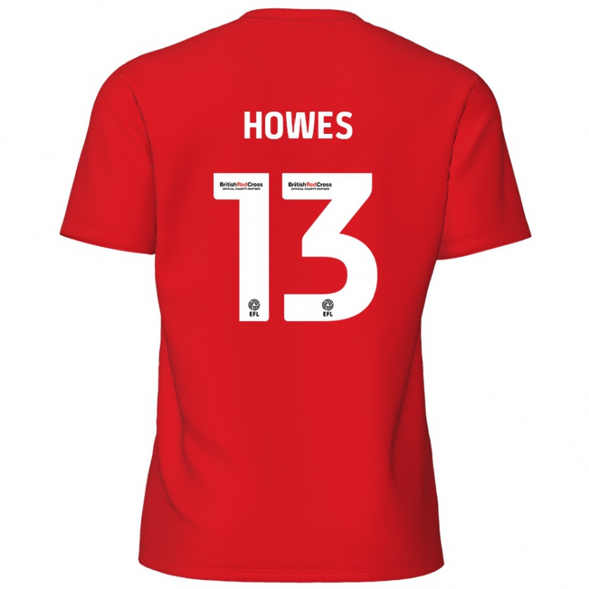 Kandiny Enfant Maillot Sam Howes #13 Rouge Tenues Domicile 2024/25 T-Shirt