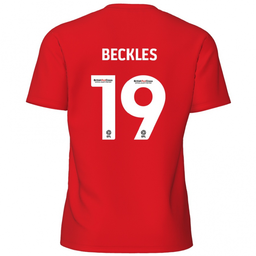 Kandiny Enfant Maillot Omar Beckles #19 Rouge Tenues Domicile 2024/25 T-Shirt