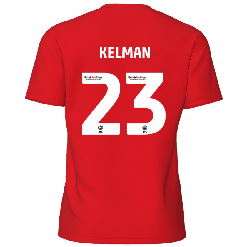 Kandiny Enfant Maillot Charlie Kelman #23 Rouge Tenues Domicile 2024/25 T-Shirt