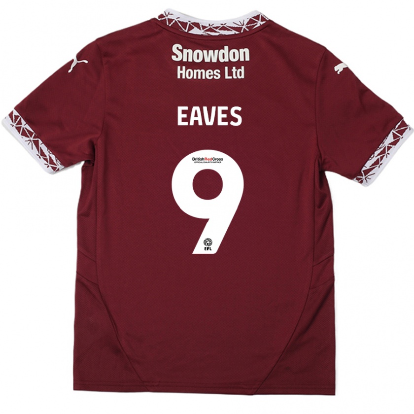 Kandiny Enfant Maillot Tom Eaves #9 Bordeaux Tenues Domicile 2024/25 T-Shirt