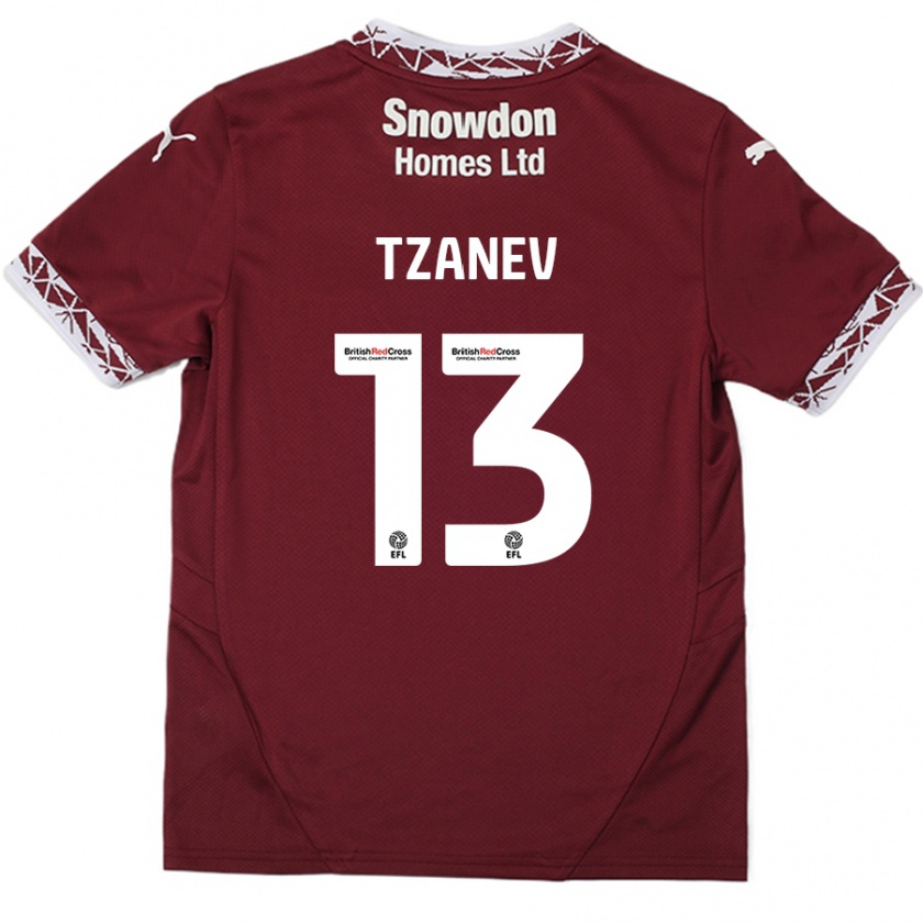 Kandiny Enfant Maillot Nik Tzanev #13 Bordeaux Tenues Domicile 2024/25 T-Shirt