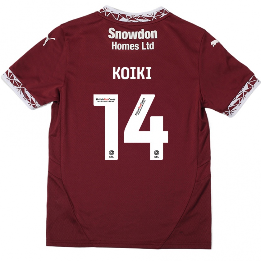 Kandiny Enfant Maillot Ali Koiki #14 Bordeaux Tenues Domicile 2024/25 T-Shirt