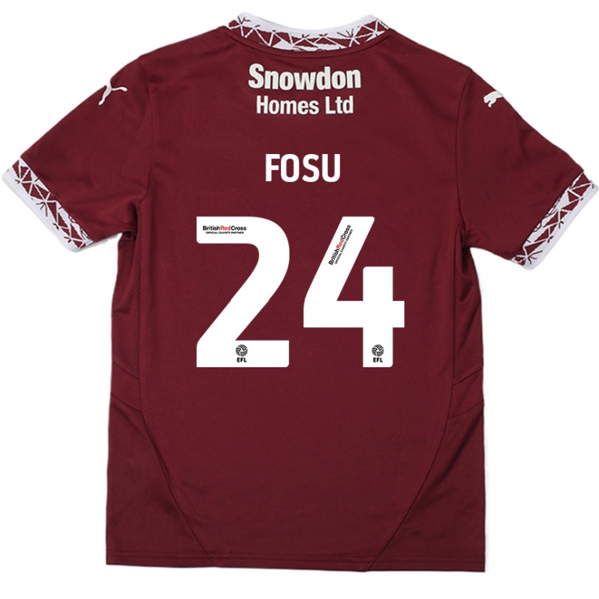 Kandiny Enfant Maillot Tariqe Fosu #24 Bordeaux Tenues Domicile 2024/25 T-Shirt