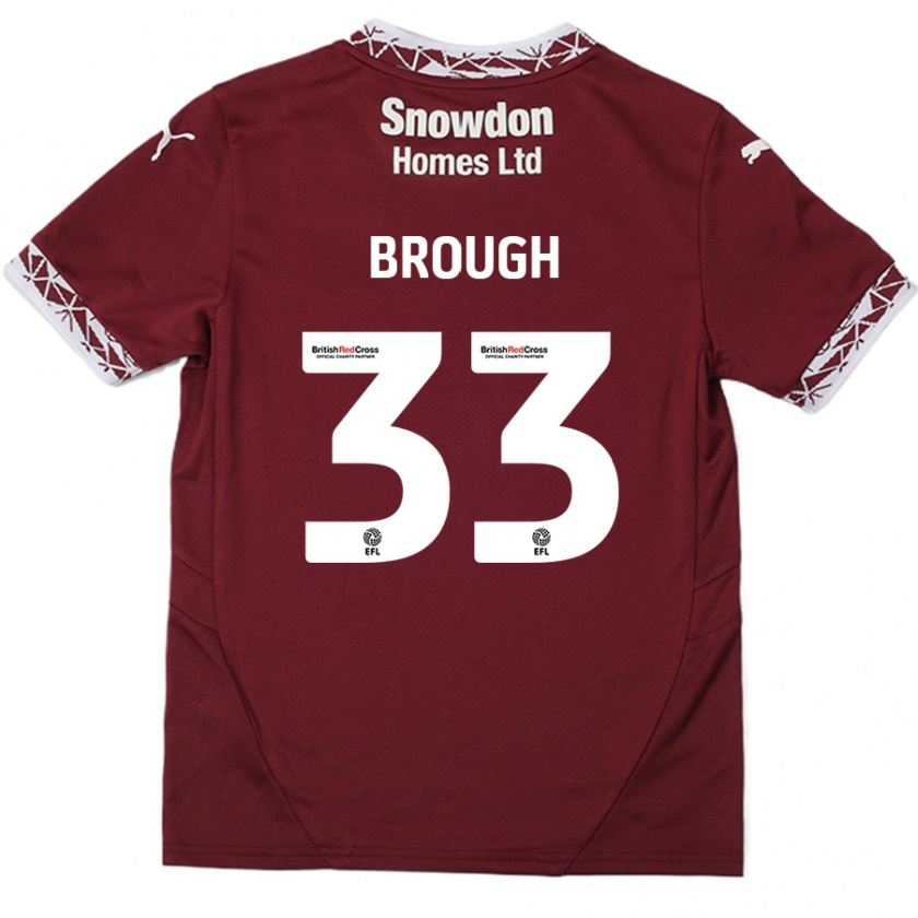 Kandiny Enfant Maillot Patrick Brough #33 Bordeaux Tenues Domicile 2024/25 T-Shirt