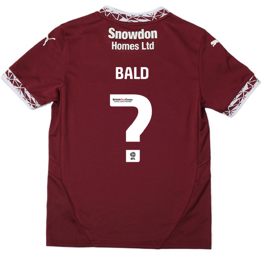 Kandiny Enfant Maillot Marcus Bald #0 Bordeaux Tenues Domicile 2024/25 T-Shirt