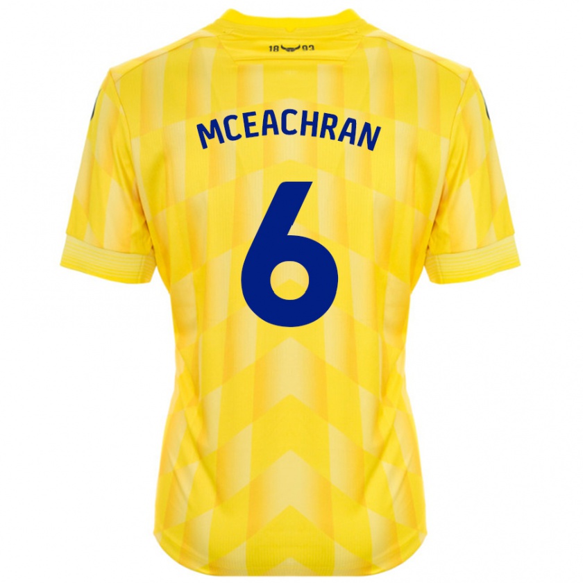 Kandiny Enfant Maillot Josh Mceachran #6 Jaune Tenues Domicile 2024/25 T-Shirt