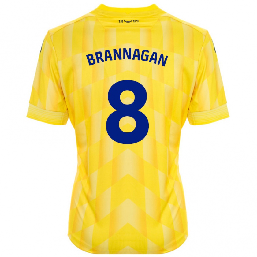 Kandiny Enfant Maillot Cameron Brannagan #8 Jaune Tenues Domicile 2024/25 T-Shirt