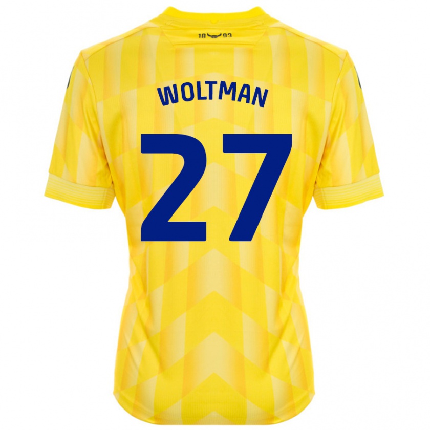 Kandiny Enfant Maillot Max Woltman #27 Jaune Tenues Domicile 2024/25 T-Shirt