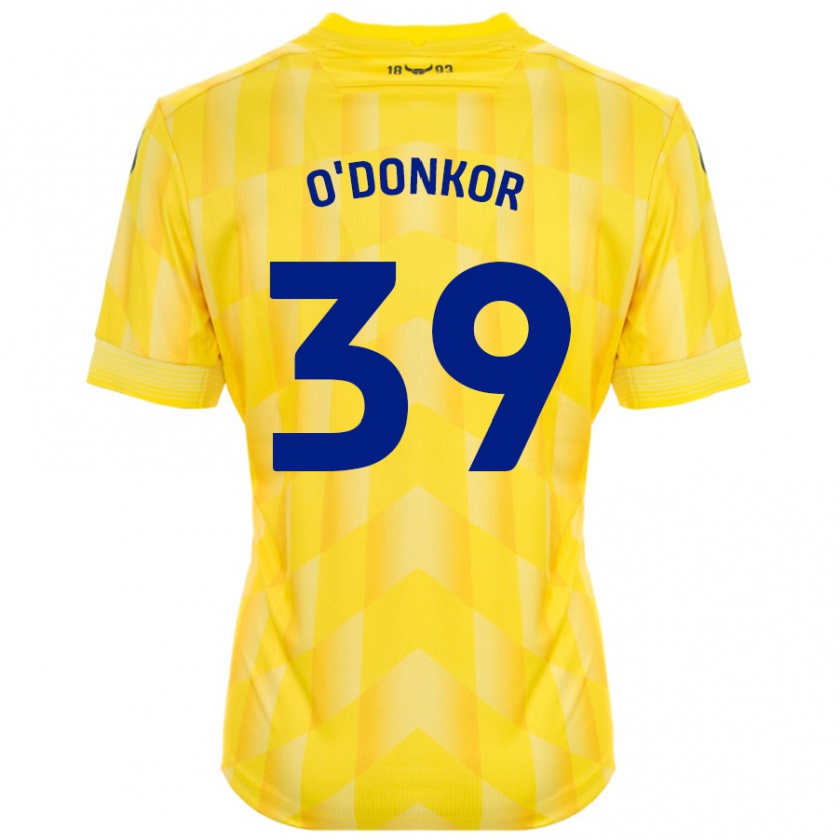 Kandiny Enfant Maillot Gatlin O'donkor #39 Jaune Tenues Domicile 2024/25 T-Shirt