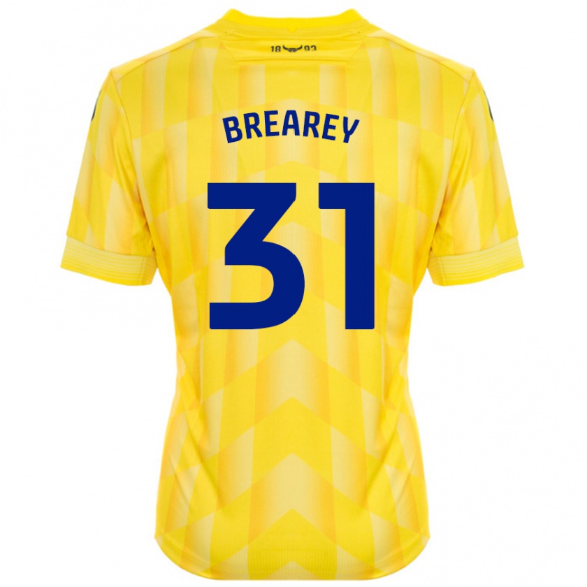 Kandiny Enfant Maillot Eddie Brearey #31 Jaune Tenues Domicile 2024/25 T-Shirt