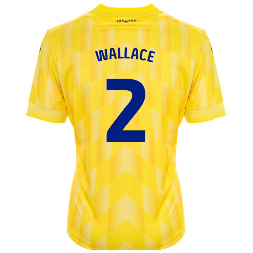 Kandiny Enfant Maillot Emily Wallace #2 Jaune Tenues Domicile 2024/25 T-Shirt