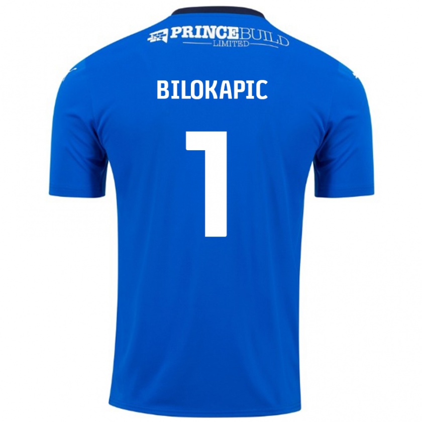 Kandiny Enfant Maillot Nicholas Bilokapic #1 Bleu Blanc Tenues Domicile 2024/25 T-Shirt