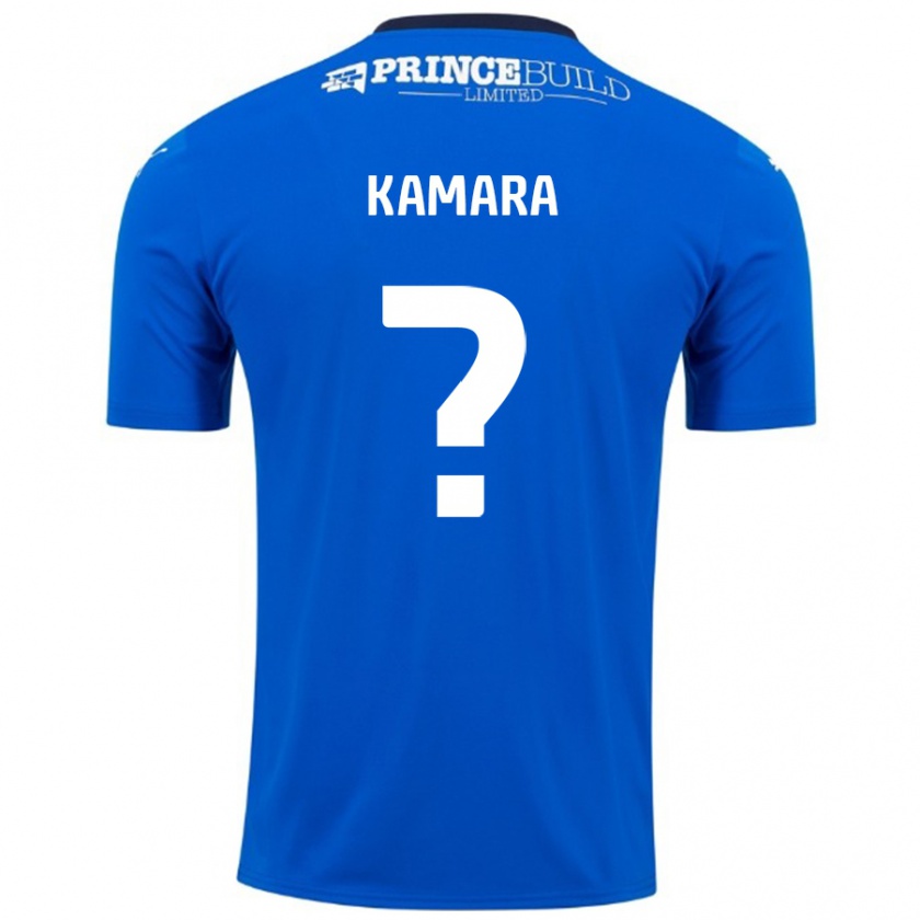 Kandiny Enfant Maillot David Kamara #0 Bleu Blanc Tenues Domicile 2024/25 T-Shirt