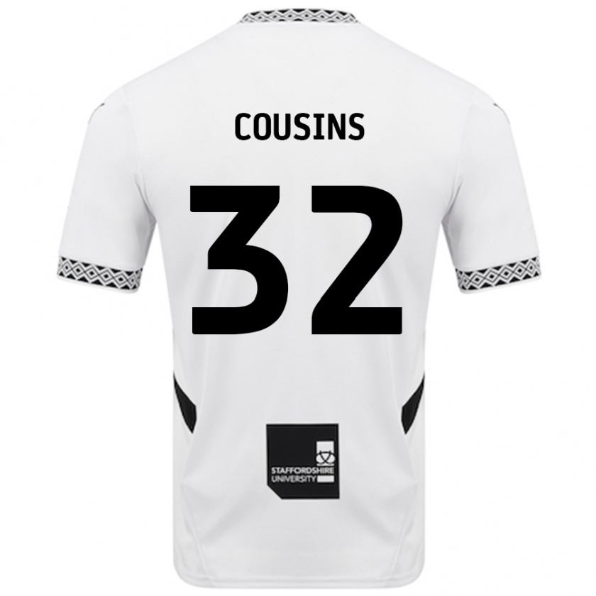 Kandiny Enfant Maillot Logan Cousins #32 Blanc Tenues Domicile 2024/25 T-Shirt