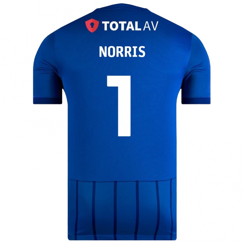 Kandiny Enfant Maillot Will Norris #1 Bleu Tenues Domicile 2024/25 T-Shirt