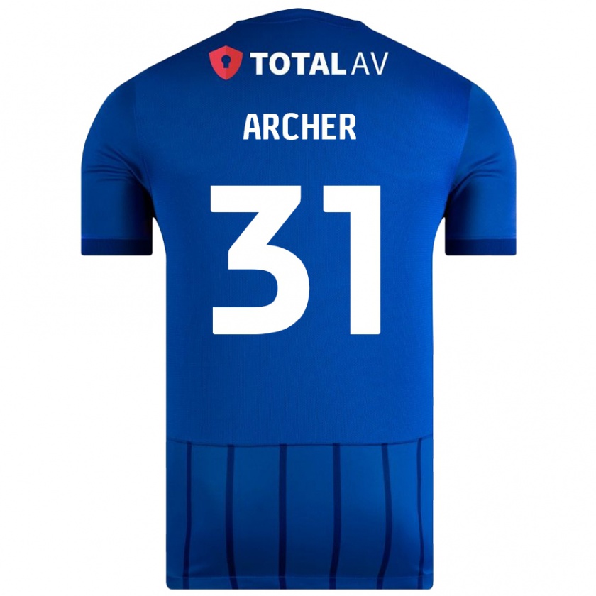 Kandiny Enfant Maillot Jordan Archer #31 Bleu Tenues Domicile 2024/25 T-Shirt