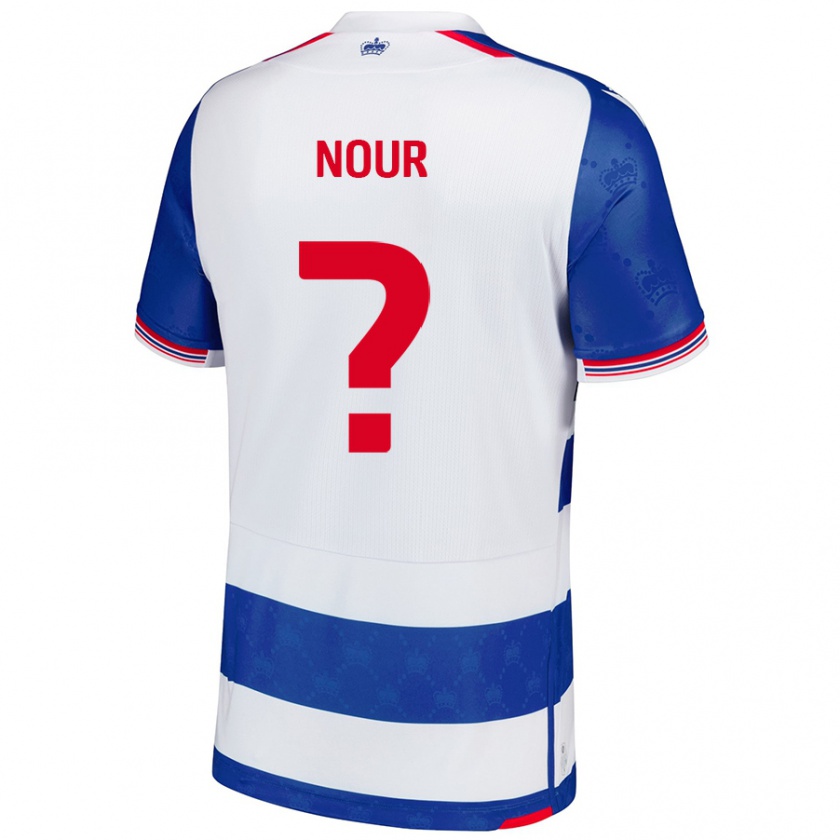 Kandiny Enfant Maillot Aaron Nour #0 Bleu Blanc Tenues Domicile 2024/25 T-Shirt