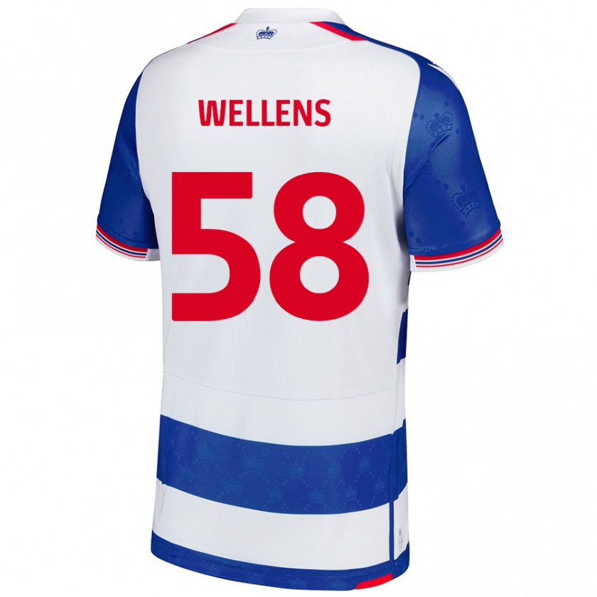 Kandiny Enfant Maillot Charlie Wellens #58 Bleu Blanc Tenues Domicile 2024/25 T-Shirt