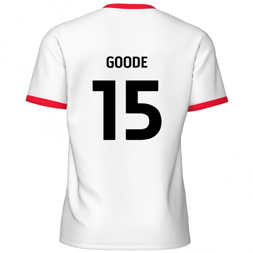 Kandiny Enfant Maillot Charlie Goode #15 Blanc Rouge Tenues Domicile 2024/25 T-Shirt