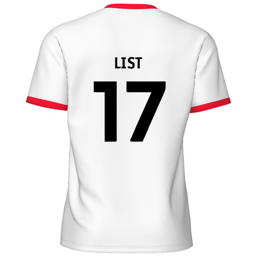 Kandiny Enfant Maillot Elliott List #17 Blanc Rouge Tenues Domicile 2024/25 T-Shirt