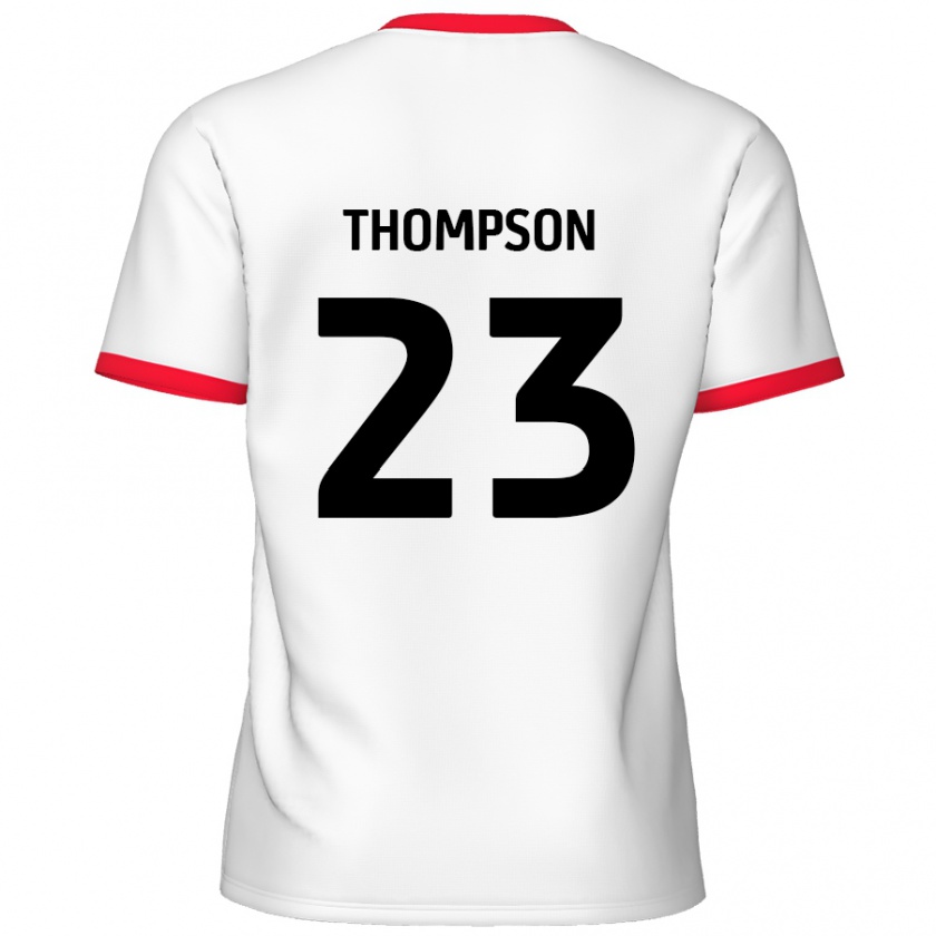 Kandiny Enfant Maillot Louis Thompson #23 Blanc Rouge Tenues Domicile 2024/25 T-Shirt