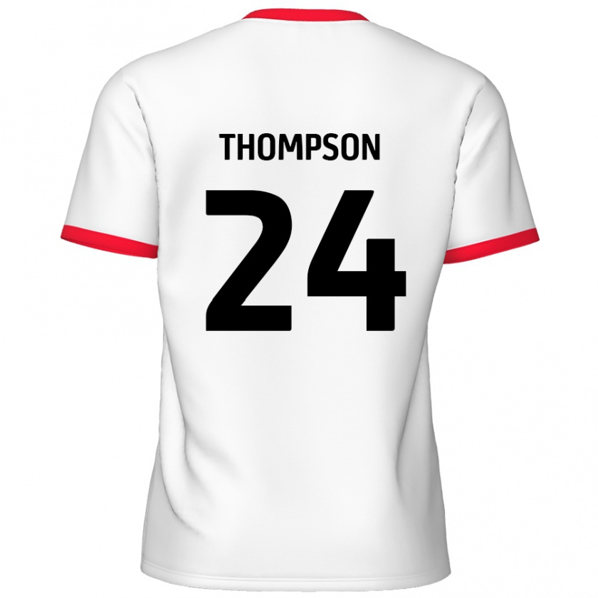 Kandiny Enfant Maillot Ben Thompson #24 Blanc Rouge Tenues Domicile 2024/25 T-Shirt