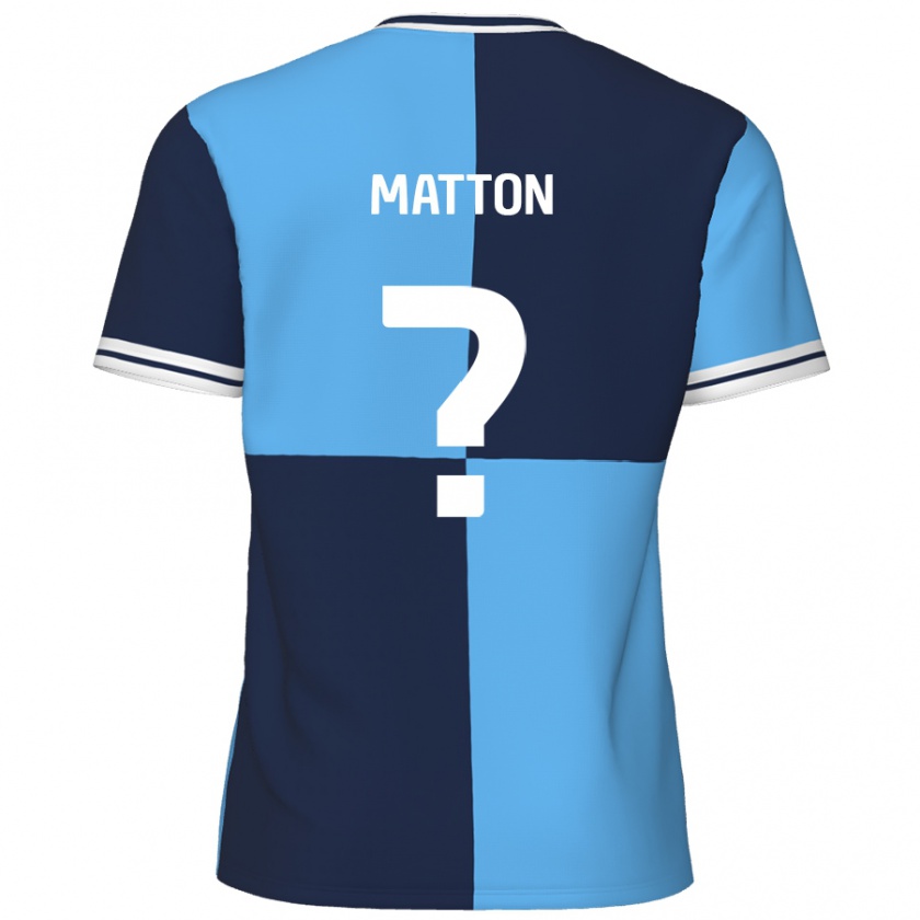 Kandiny Enfant Maillot Jack Matton #0 Bleu Ciel Bleu Foncé Tenues Domicile 2024/25 T-Shirt