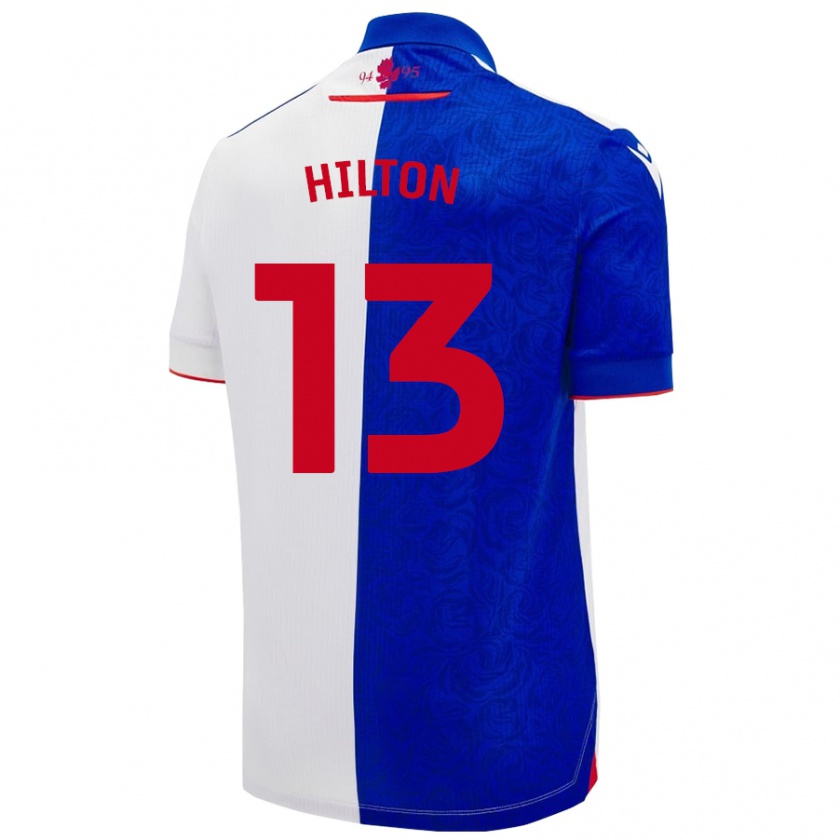 Kandiny Enfant Maillot Joe Hilton #13 Bleu Ciel Blanc Tenues Domicile 2024/25 T-Shirt