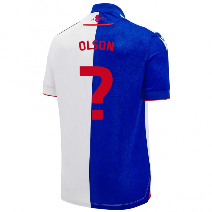 Kandiny Enfant Maillot Charlie Olson #0 Bleu Ciel Blanc Tenues Domicile 2024/25 T-Shirt