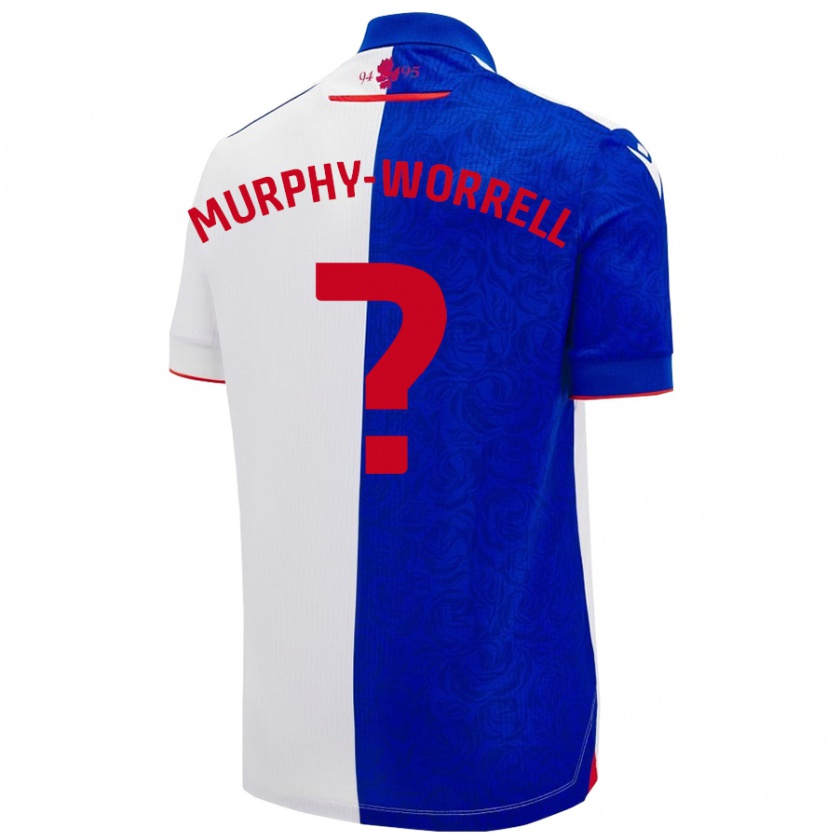 Kandiny Enfant Maillot Paul Murphy-Worrell #0 Bleu Ciel Blanc Tenues Domicile 2024/25 T-Shirt