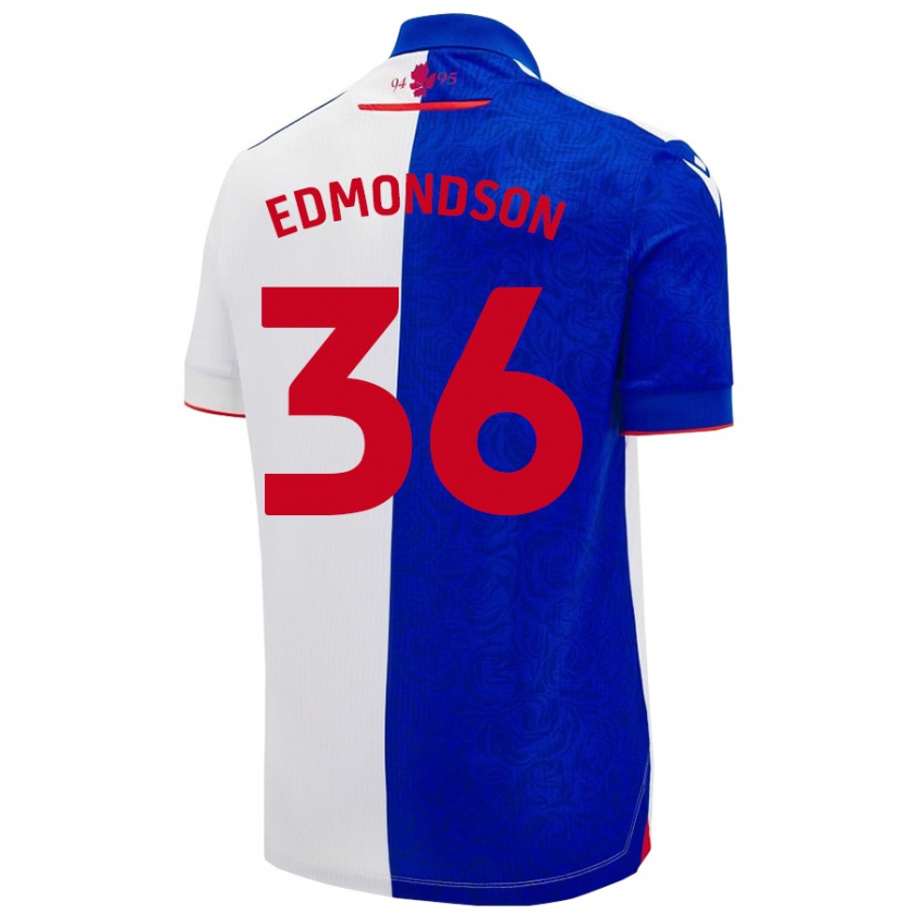 Kandiny Enfant Maillot James Edmondson #36 Bleu Ciel Blanc Tenues Domicile 2024/25 T-Shirt