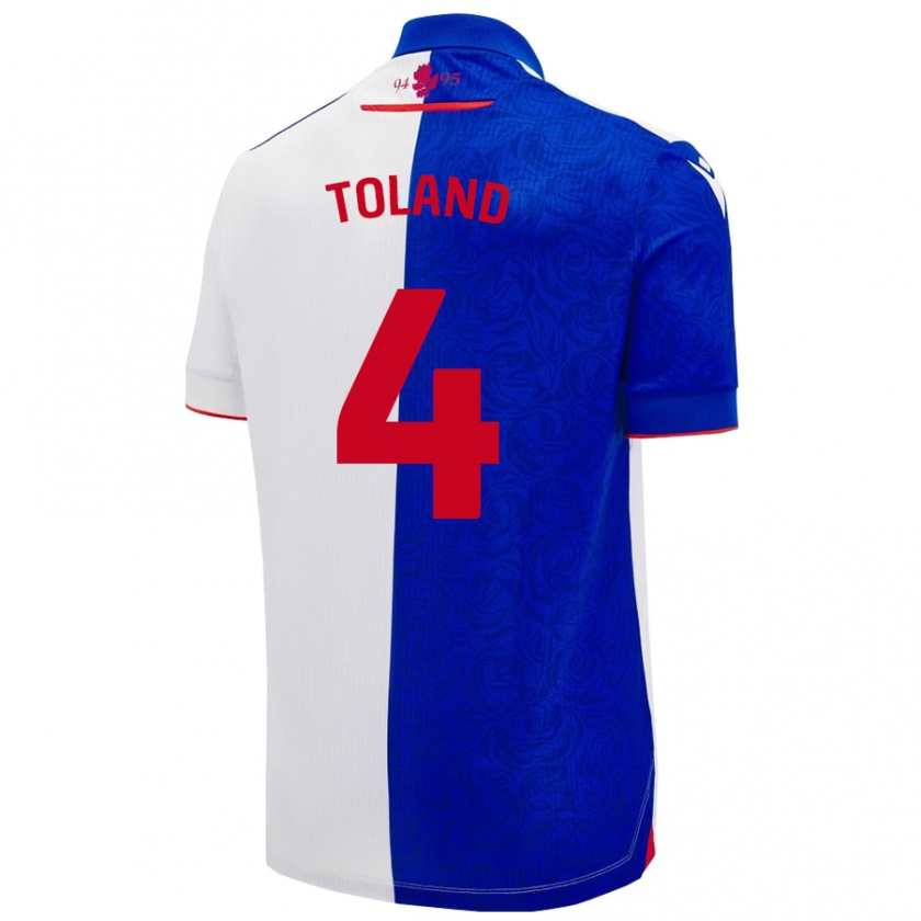 Kandiny Enfant Maillot Tyler Toland #4 Bleu Ciel Blanc Tenues Domicile 2024/25 T-Shirt