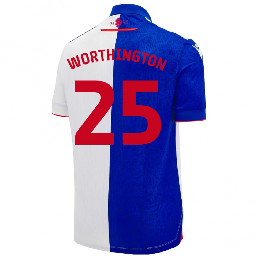 Kandiny Enfant Maillot Nicola Worthington #25 Bleu Ciel Blanc Tenues Domicile 2024/25 T-Shirt