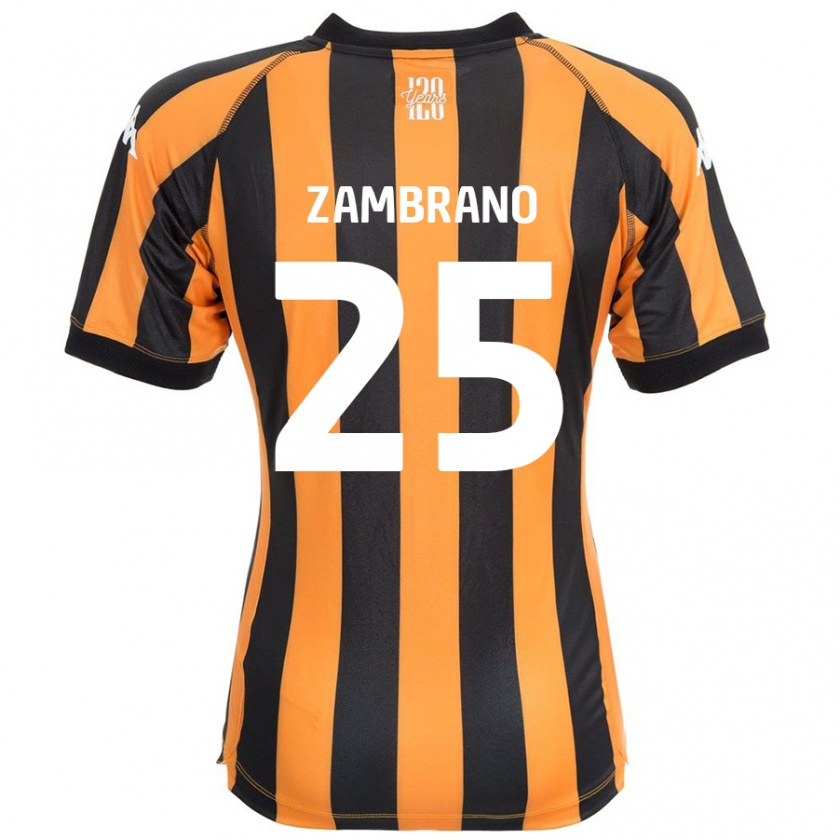 Kandiny Enfant Maillot Óscar Zambrano #25 Noir Ambre Tenues Domicile 2024/25 T-Shirt