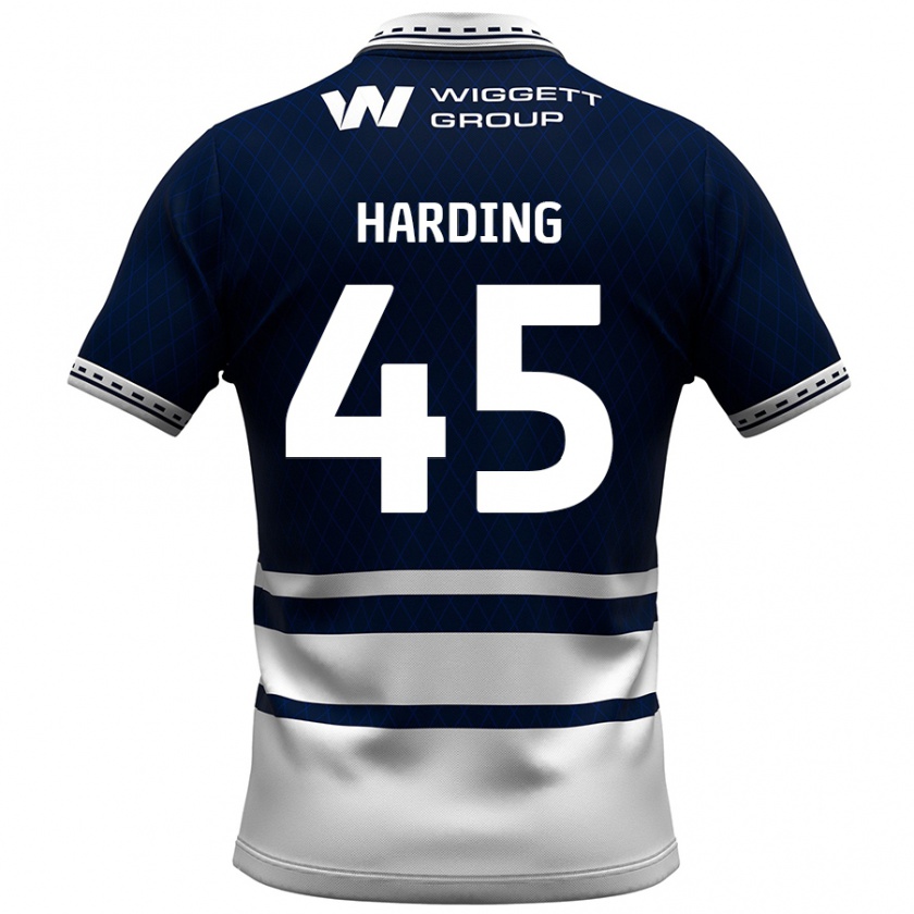 Kandiny Enfant Maillot Wes Harding #45 Bleu Marine Blanc Tenues Domicile 2024/25 T-Shirt