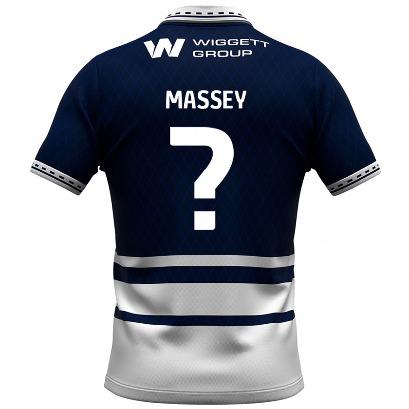 Kandiny Enfant Maillot Alfie Massey #0 Bleu Marine Blanc Tenues Domicile 2024/25 T-Shirt