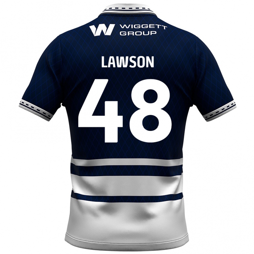 Kandiny Enfant Maillot Sha'mar Lawson #48 Bleu Marine Blanc Tenues Domicile 2024/25 T-Shirt