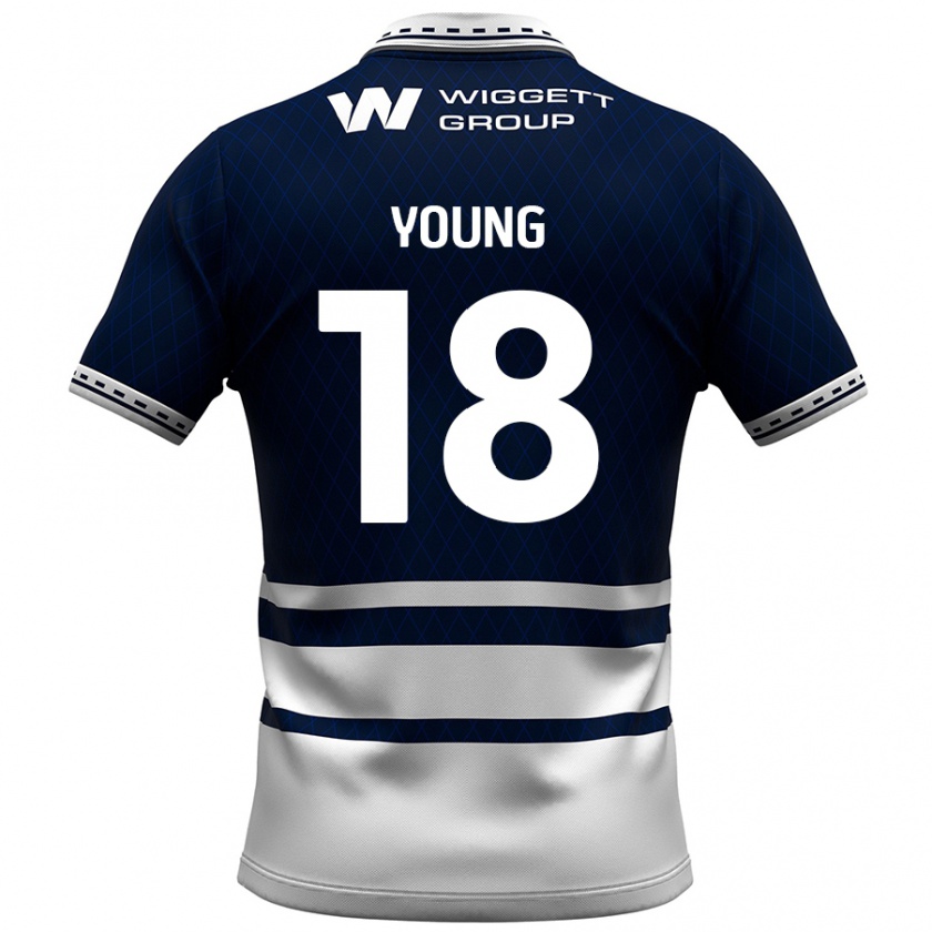 Kandiny Enfant Maillot Michelle Young #18 Bleu Marine Blanc Tenues Domicile 2024/25 T-Shirt