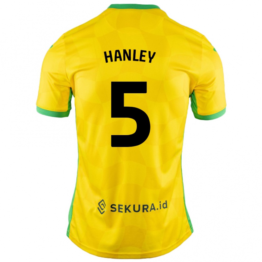 Kandiny Enfant Maillot Grant Hanley #5 Jaune Vert Tenues Domicile 2024/25 T-Shirt