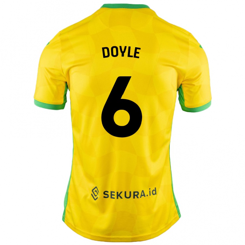 Kandiny Enfant Maillot Callum Doyle #6 Jaune Vert Tenues Domicile 2024/25 T-Shirt