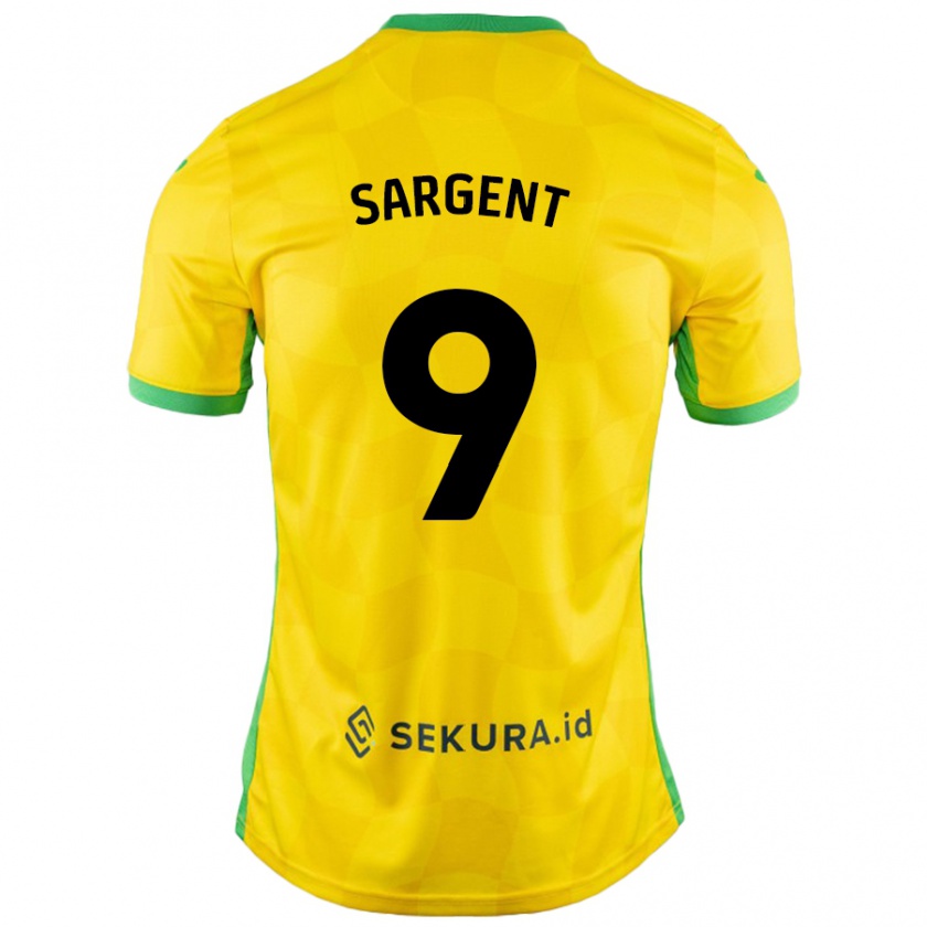 Kandiny Enfant Maillot Josh Sargent #9 Jaune Vert Tenues Domicile 2024/25 T-Shirt