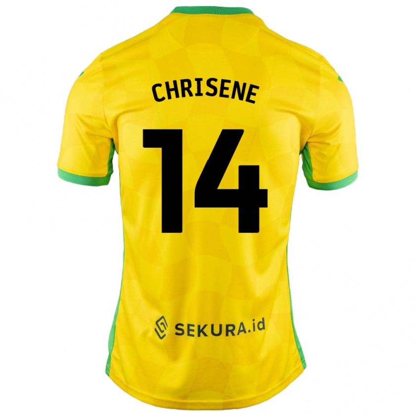 Kandiny Enfant Maillot Ben Chrisene #14 Jaune Vert Tenues Domicile 2024/25 T-Shirt