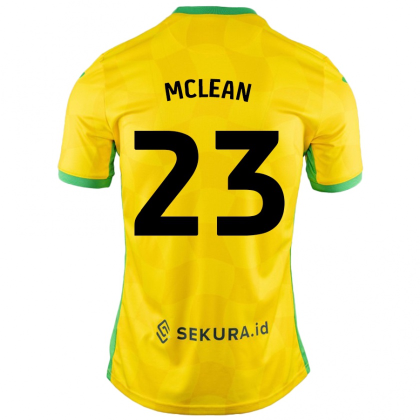 Kandiny Enfant Maillot Kenny Mclean #23 Jaune Vert Tenues Domicile 2024/25 T-Shirt